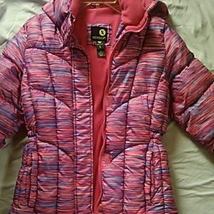 Xersion brand puffer jacket pink and blue